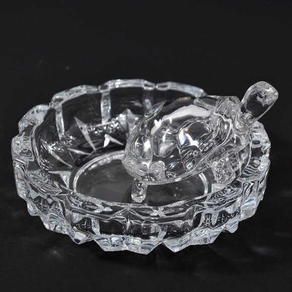 Crystal Turtle Tortoise with Plate for Feng Shui and Vastu | Good Luck Showpiece - Picture 1 of 8